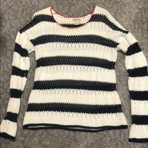 Lucky Brand navy and off white sweater